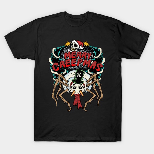 Merry Creepmas Horror T-Shirt by MonstersandMartians